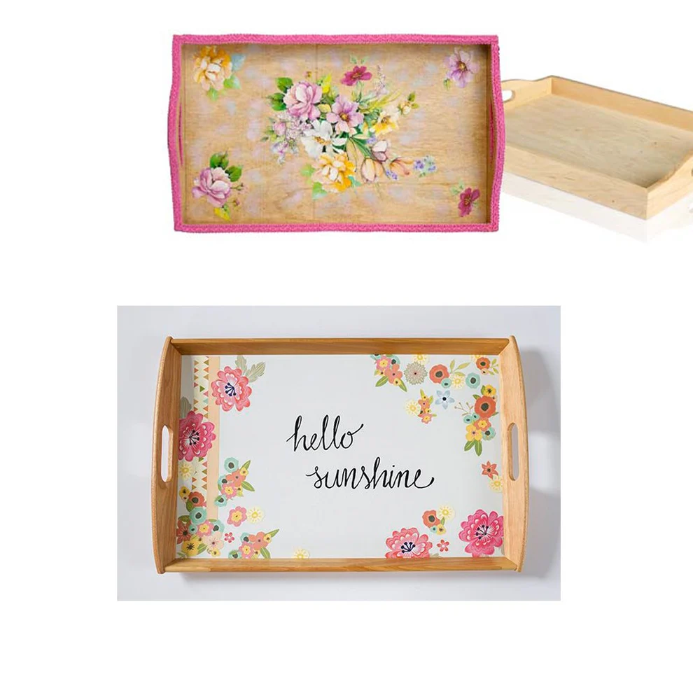 Tavă din lemn – decor de botez, accesoriu pentru tava bebelușului